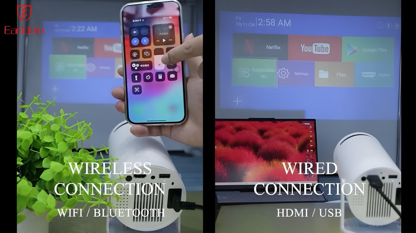 جهاز عرض ذكي صغير محمول - عالي الدقة بالكامل