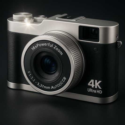 كاميرا رقمية بدقة 4K مع تركيز تلقائي وكاميرا فيديو بدقة 48 ميجابكسل