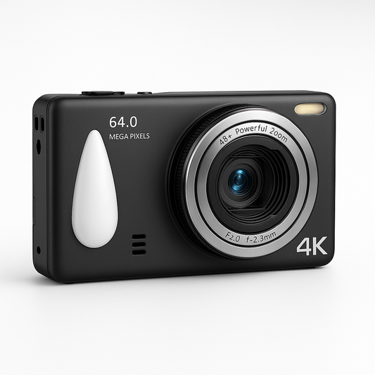 كاميرا رقمية عالية الجودة بدقة 4K وشاشة IPS مقاس 2.4 بوصة ودقة 64 ميجابكسل وكاميرات فيديو YouTube وكاميرات تصوير فوتوغرافي وكاميرا فيديو مدمجة