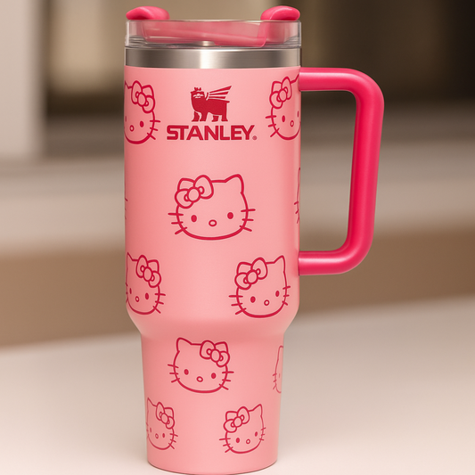 كوب ستانلي وردي اللون من هالو كيتي