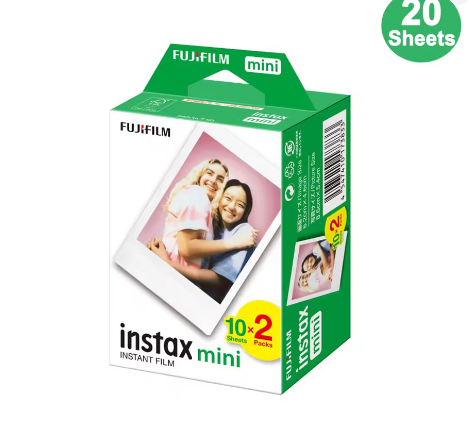 فيلم فوجي فيلم إنستاكس ميني الفوري، عبوتان، 20 ورقة، لكاميرات فوجي فيلم ميني 8 9 11 12
