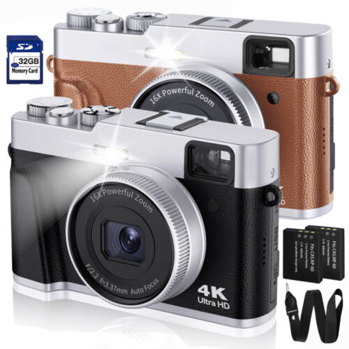 كاميرا رقمية بدقة 4K مع تركيز تلقائي وكاميرا فيديو بدقة 48 ميجابكسل